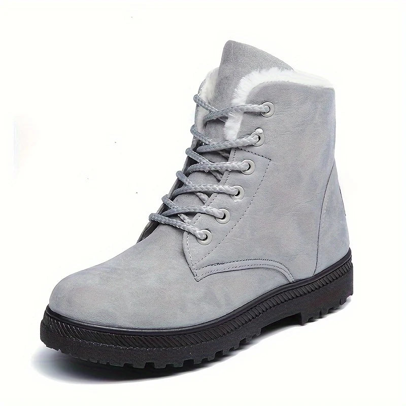 Women’s Black Ankle Boots Cozy Lace-Up Design 3
