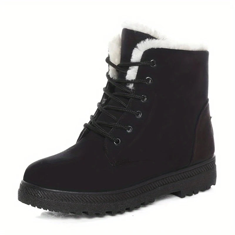 Women’s Black Ankle Boots Cozy Lace-Up Design 4