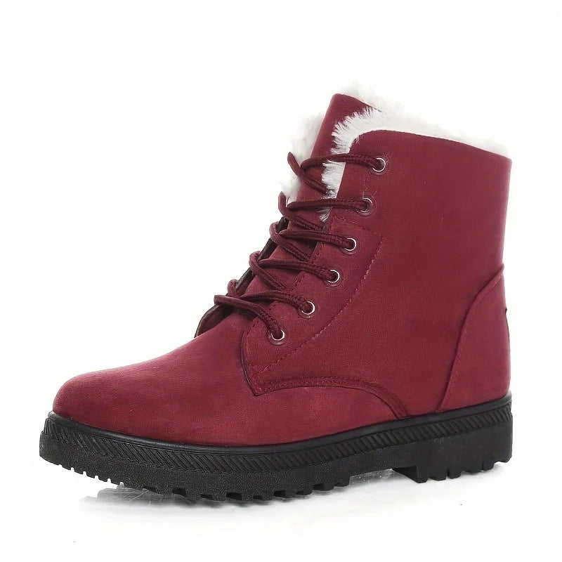 Women’s Black Ankle Boots Cozy Lace-Up Design 7