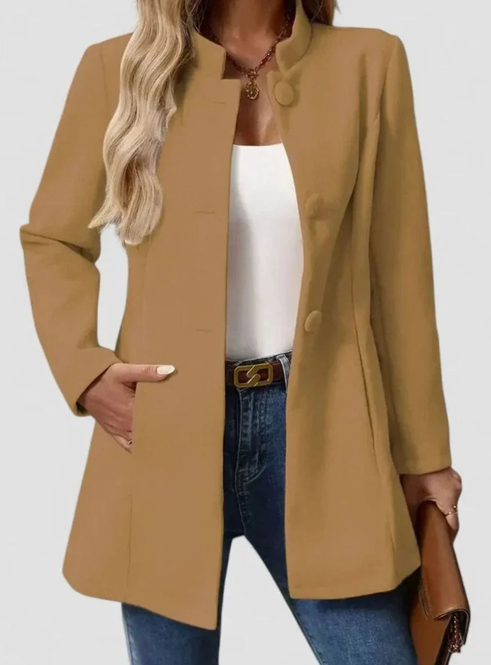 Women’s Formal Jacket Stand-Collar Tailored Design 1