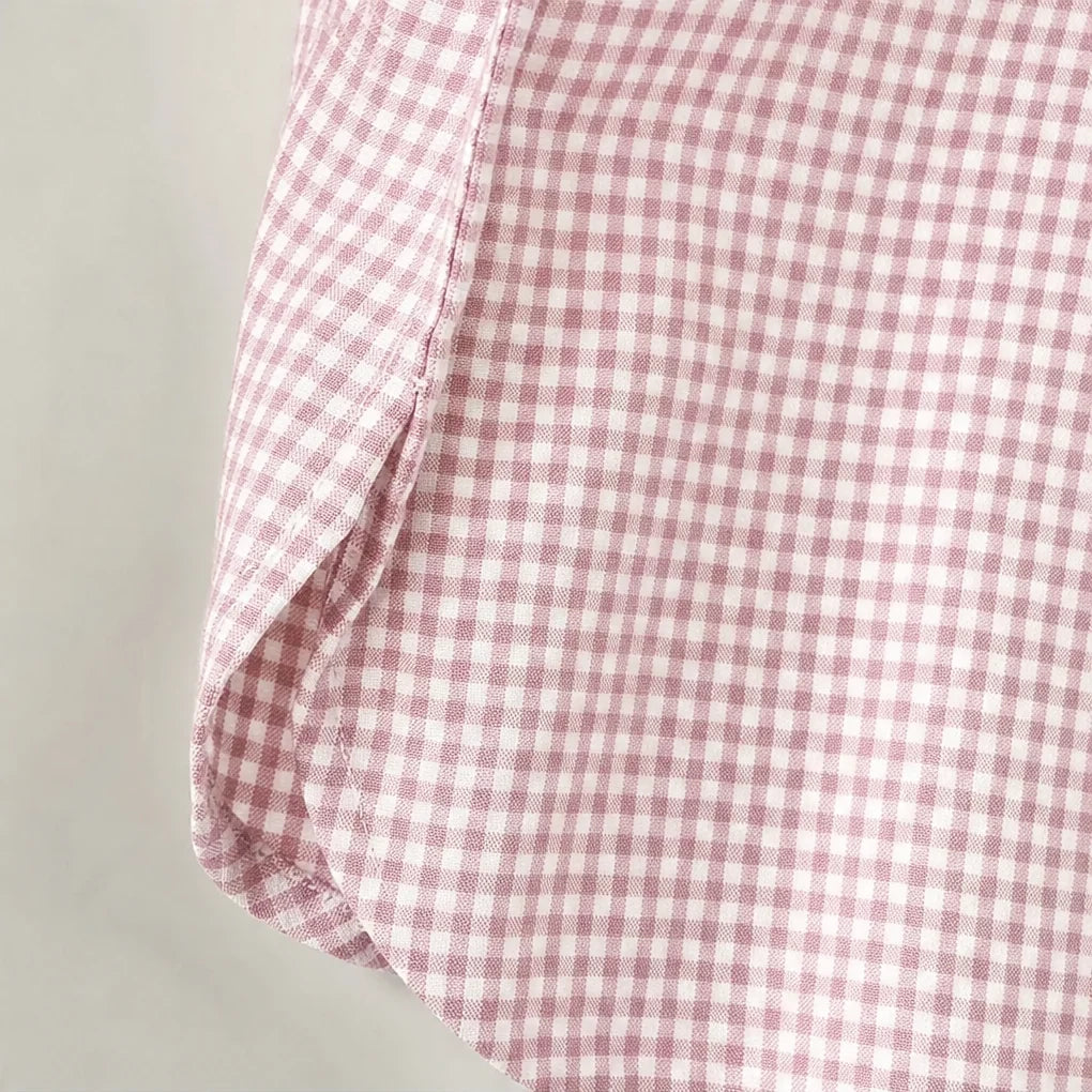 Women’s Lightweight Plaid Button-Down Shirt Relaxed Fit Style 7