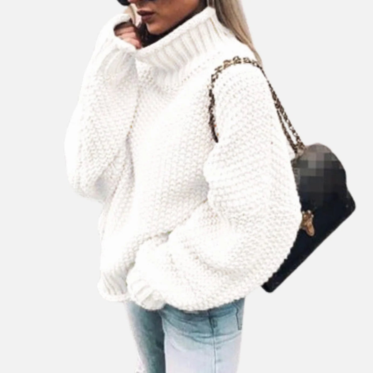 Women’s Oversized Chunky Turtleneck Knit Sweater Relaxed Fit 0