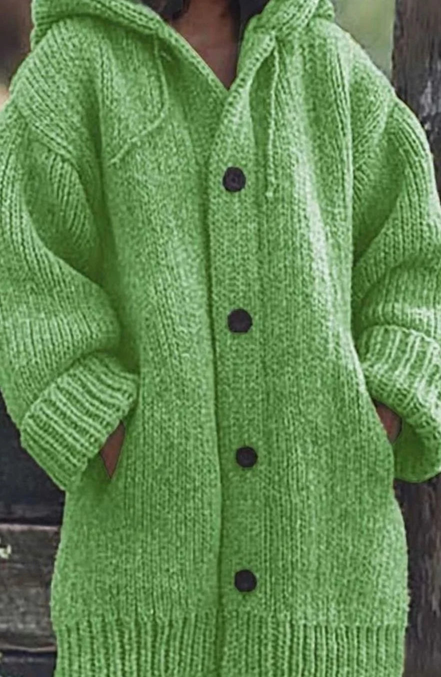 Women’s Oversized Hooded Cardigan Chunky Knit with Pockets 4