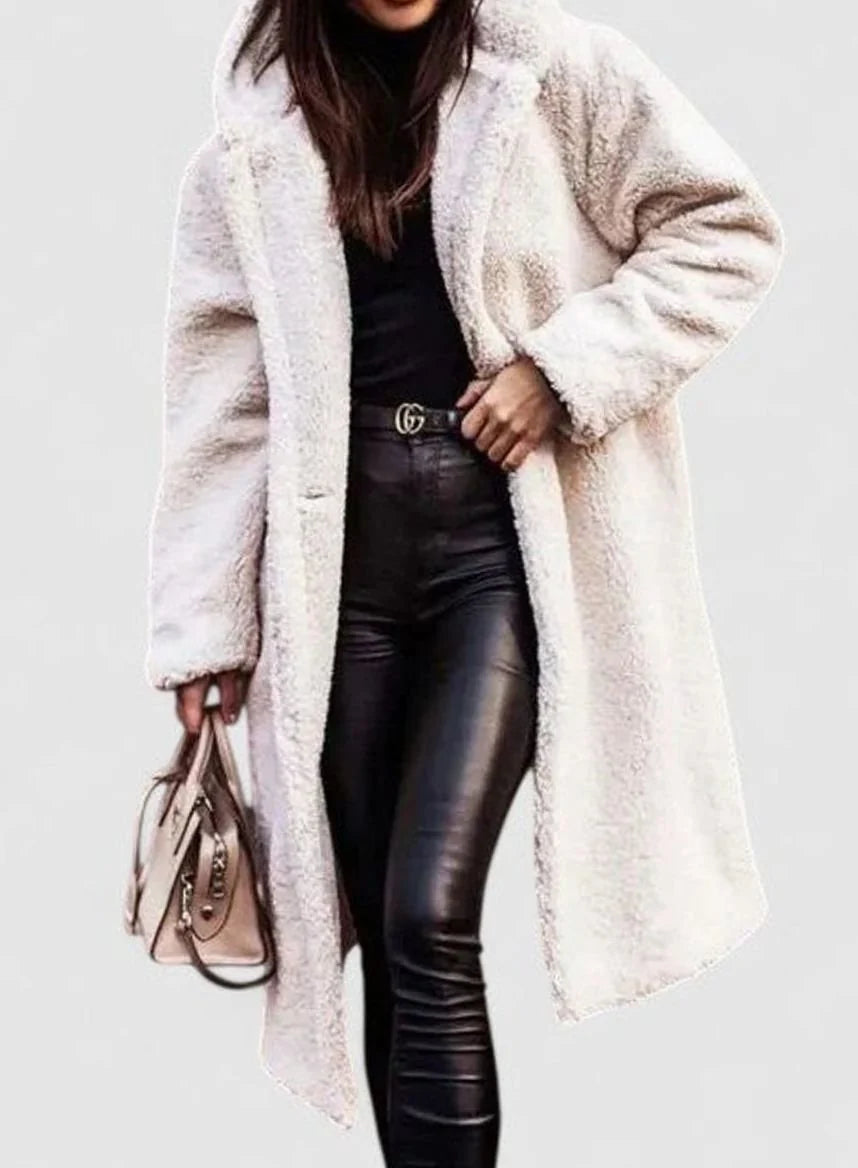 Women’s Oversized Long Faux Fur Winter Coat Elegant Teddy Style 1
