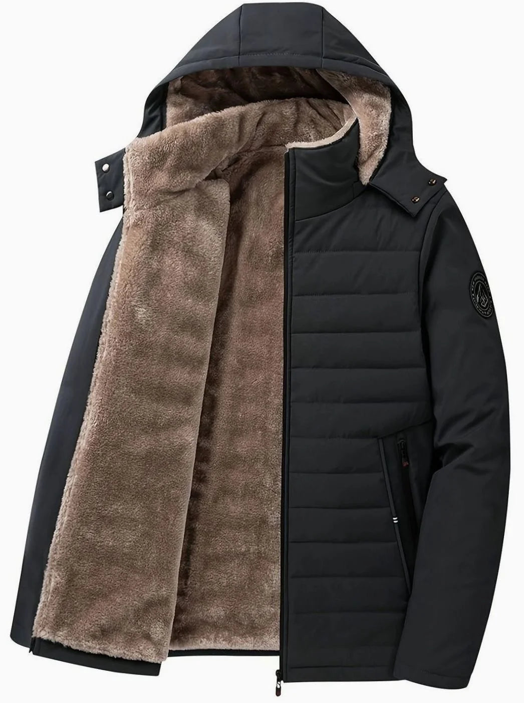 Women’s Quilted Hooded Jacket Fleece-Lined Relaxed Fit Winter Outerwear 0