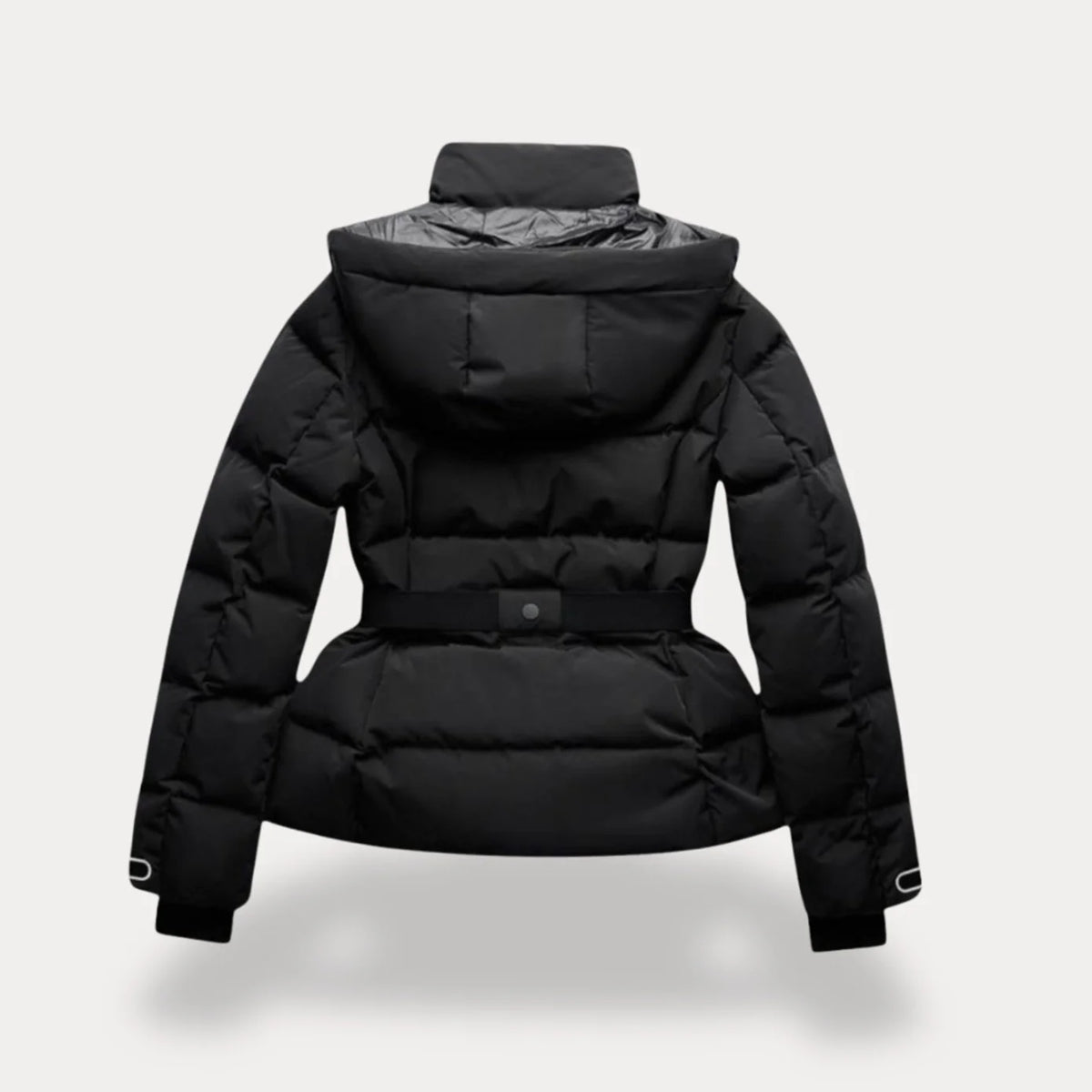 Women’s Quilted Puffer Jacket Hooded with Adjustable Belt 1