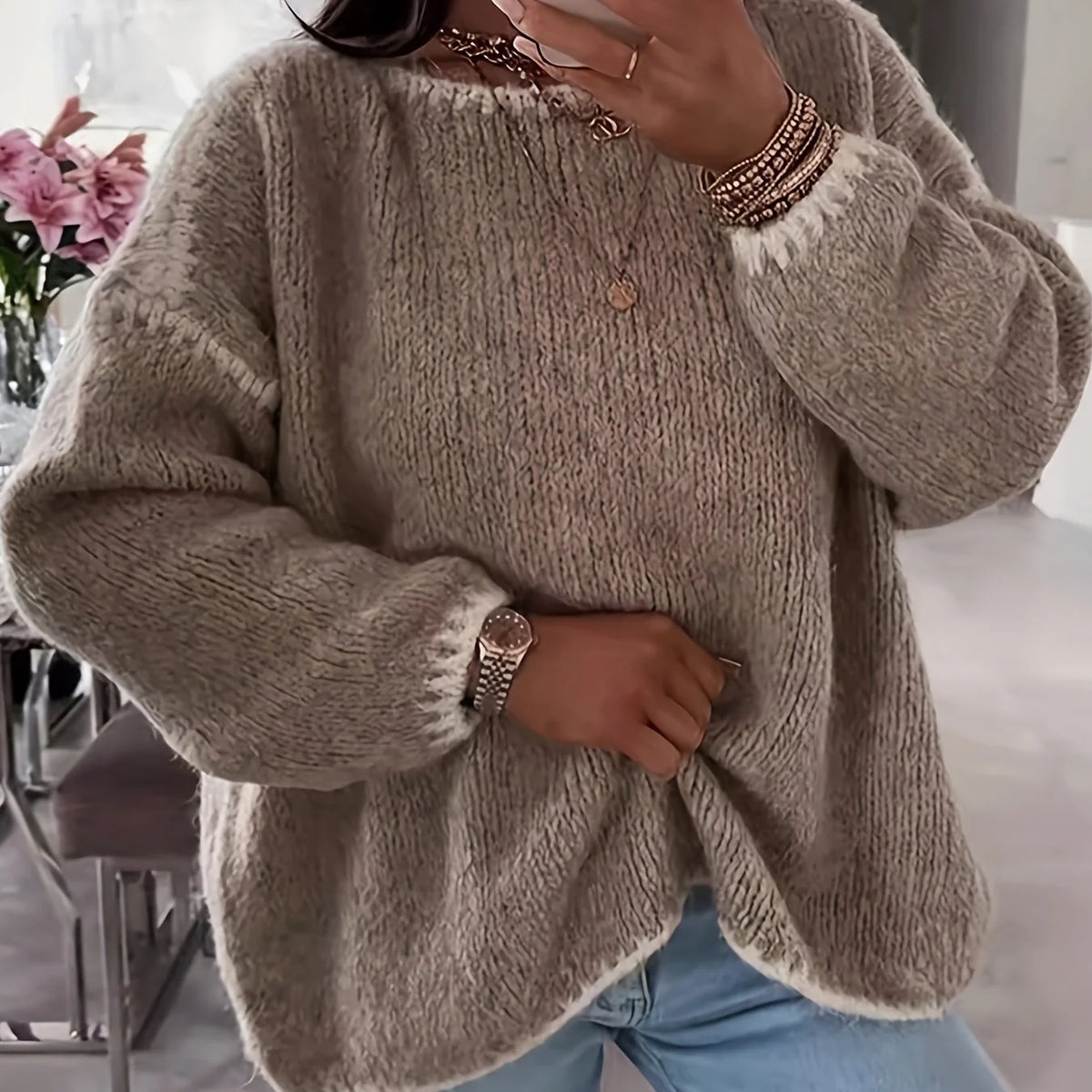 Women’s Relaxed Boat Neck Sweater Soft Comfortable Fit 0