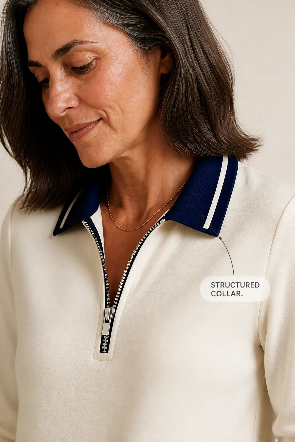 Women’s Sweater Dress Relaxed Fit with Quarter-Zip Collar 6