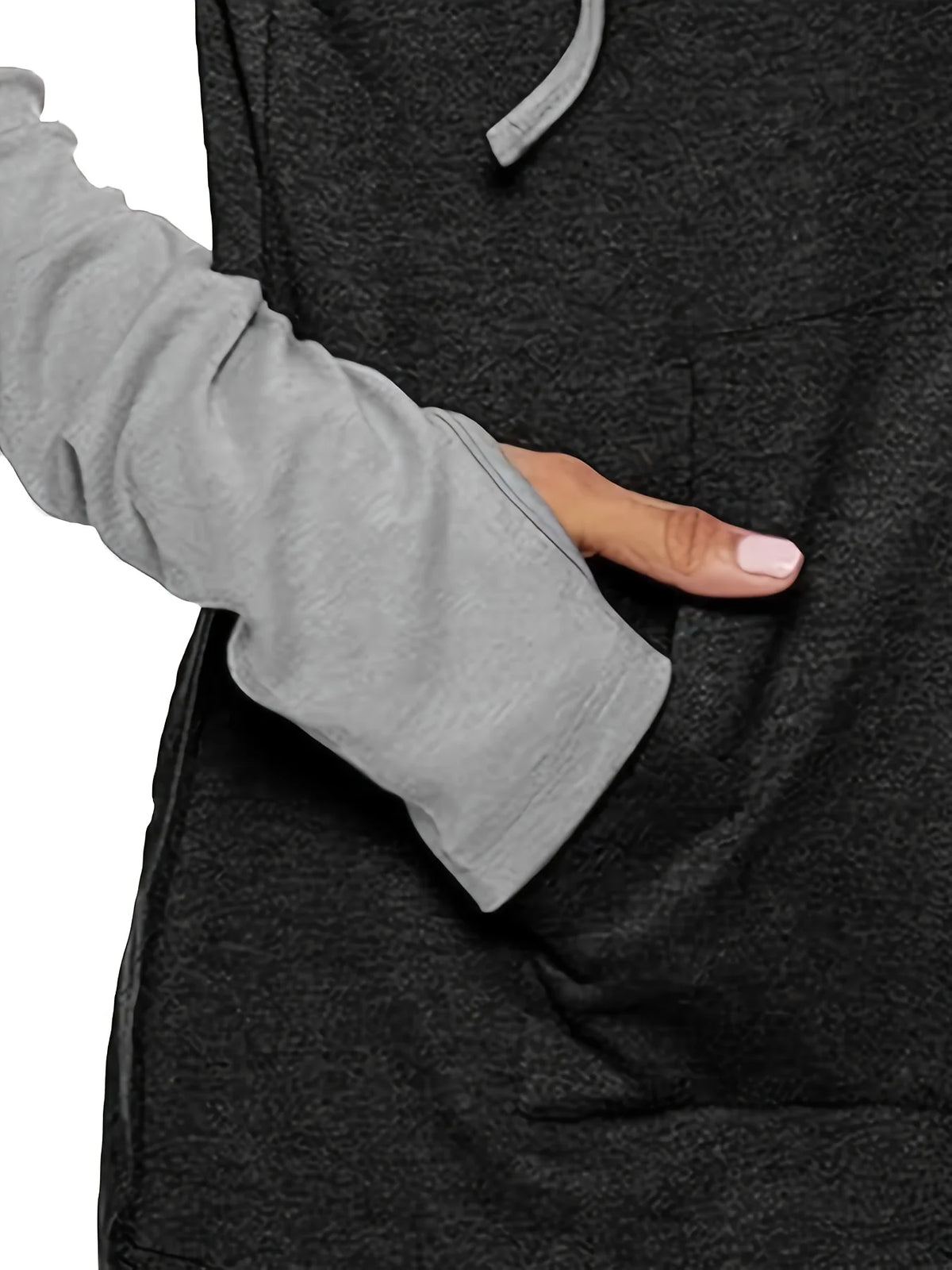 Women’s Two-Tone Hoodie Relaxed Fit with Drawstring and Pockets 4