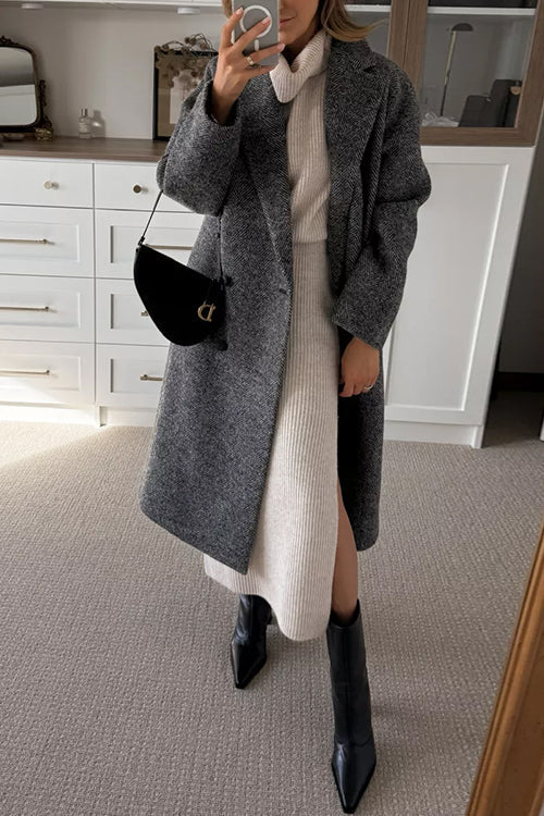 Women's Sleeveless Ribbed Knit Midi Dress with Roll Neck in Light Grey