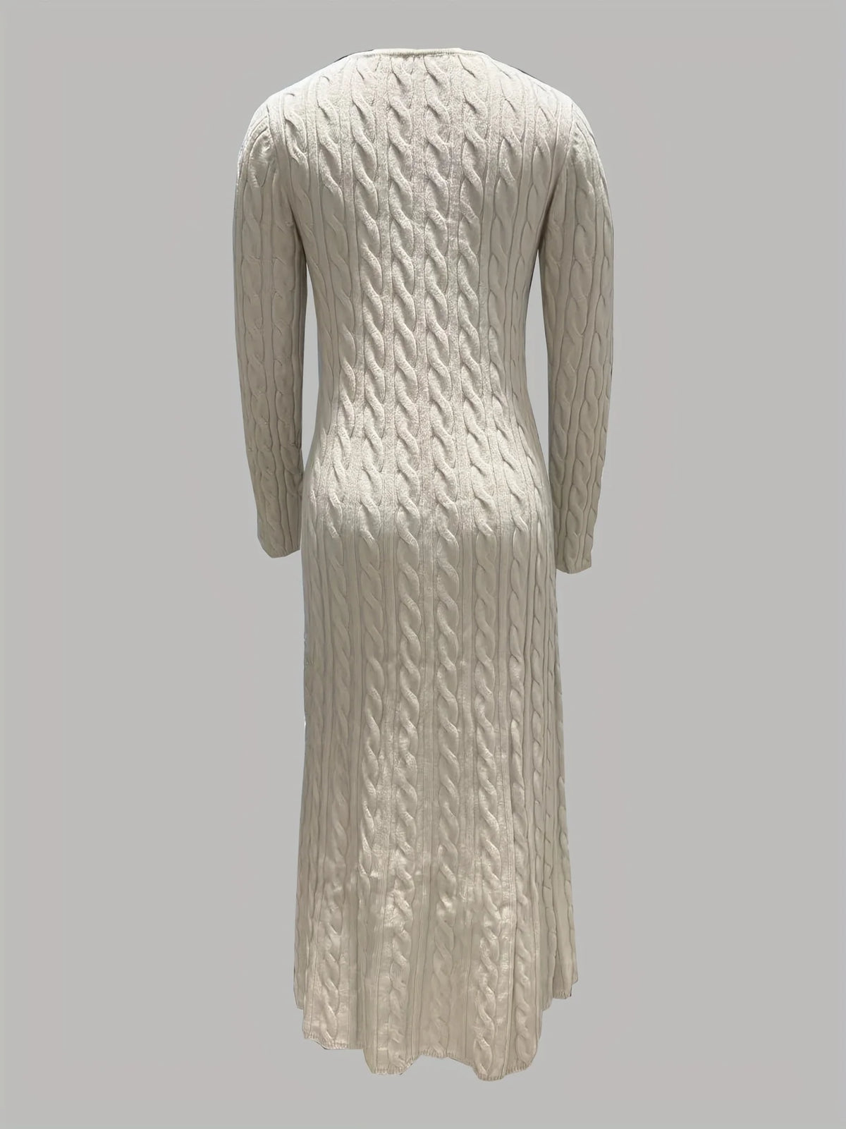 Women’s Cable-Knit Maxi Dress Long Sleeve Elegant Style 2