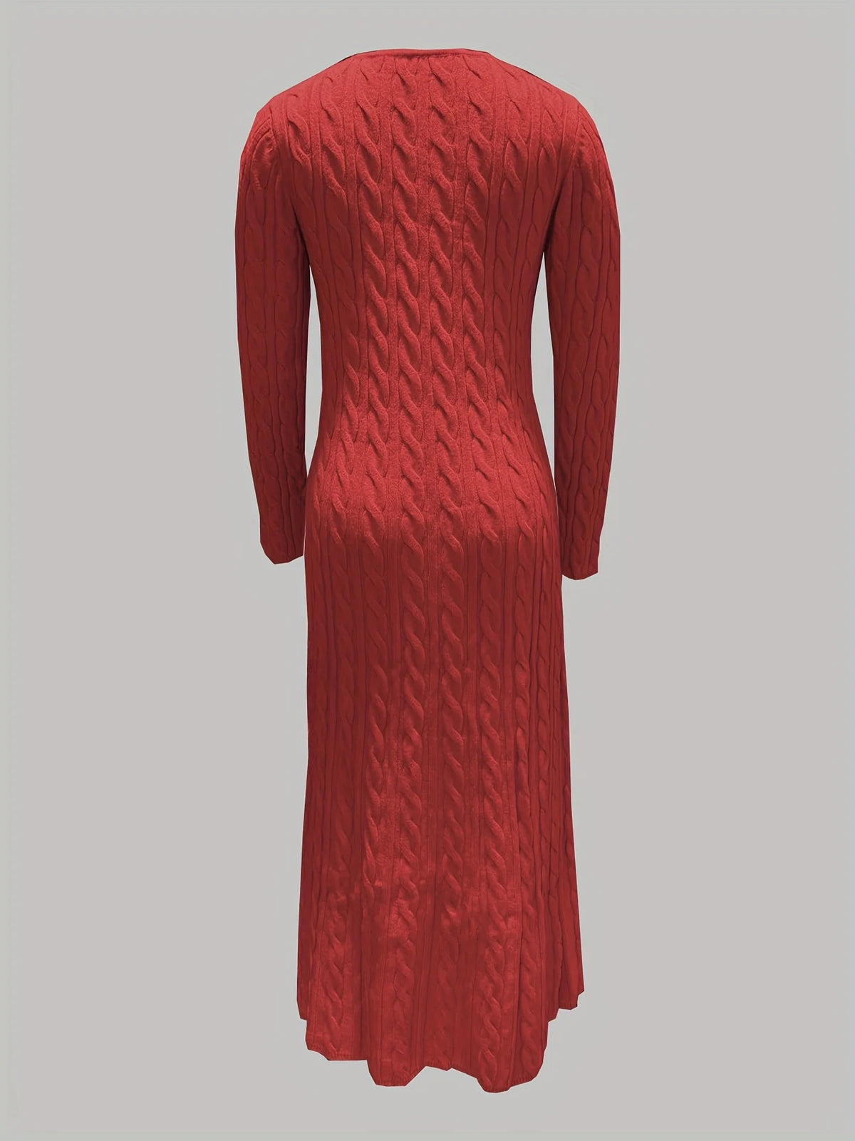 Women’s Cable-Knit Maxi Dress Long Sleeve Elegant Style 7