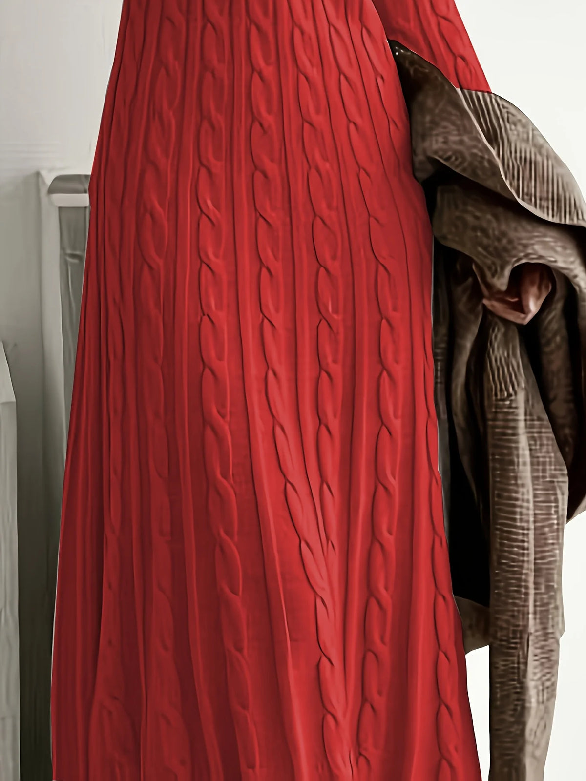 Women’s Cable-Knit Maxi Dress Long Sleeve Elegant Style 8