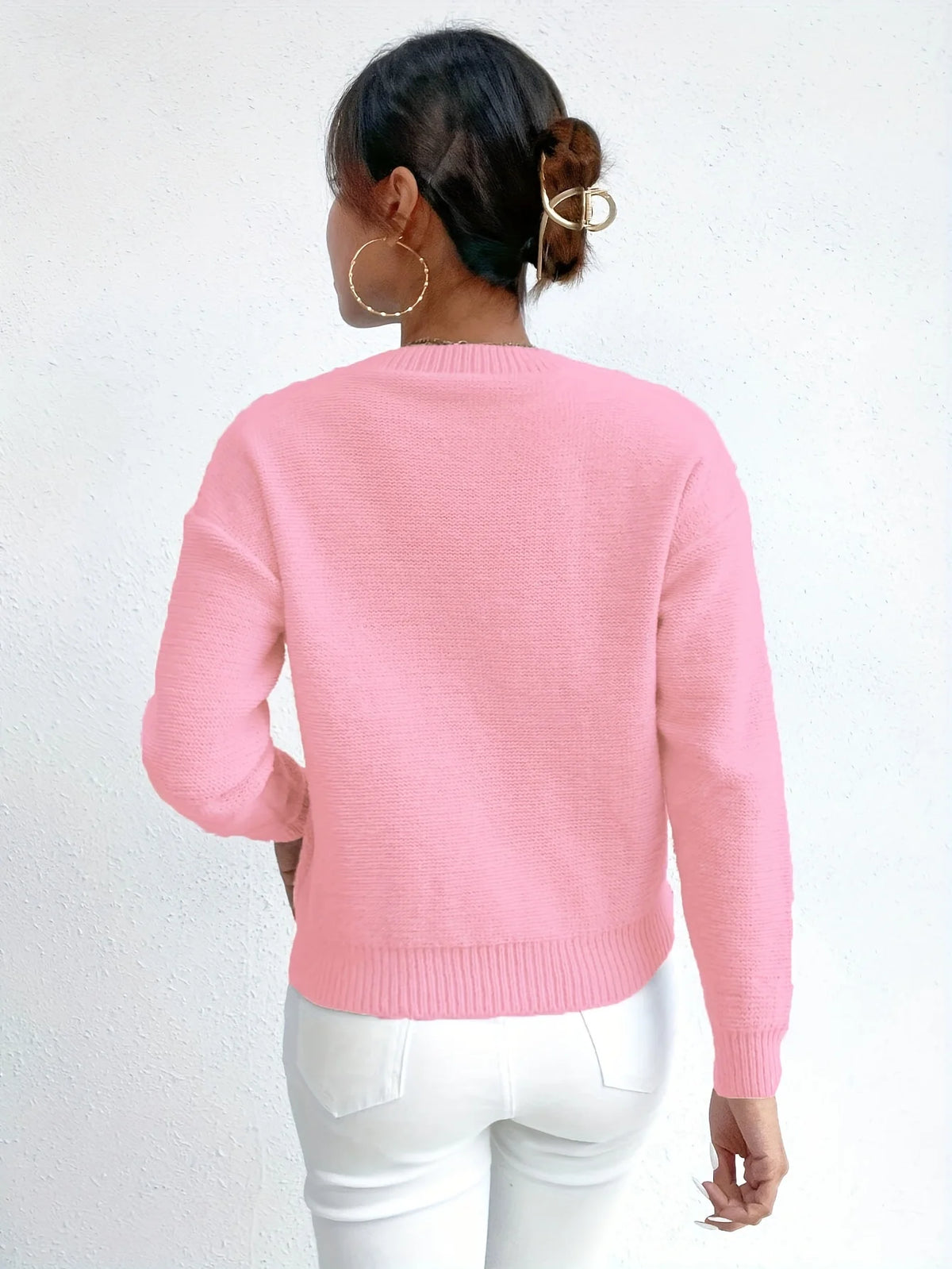 Women’s Chunky Cable-Knit Sweater Relaxed Fit Classic Design 1