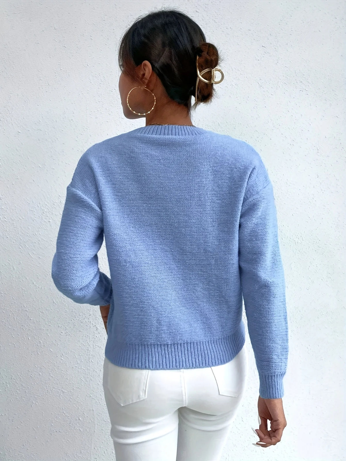 Women’s Chunky Cable-Knit Sweater Relaxed Fit Classic Design 7