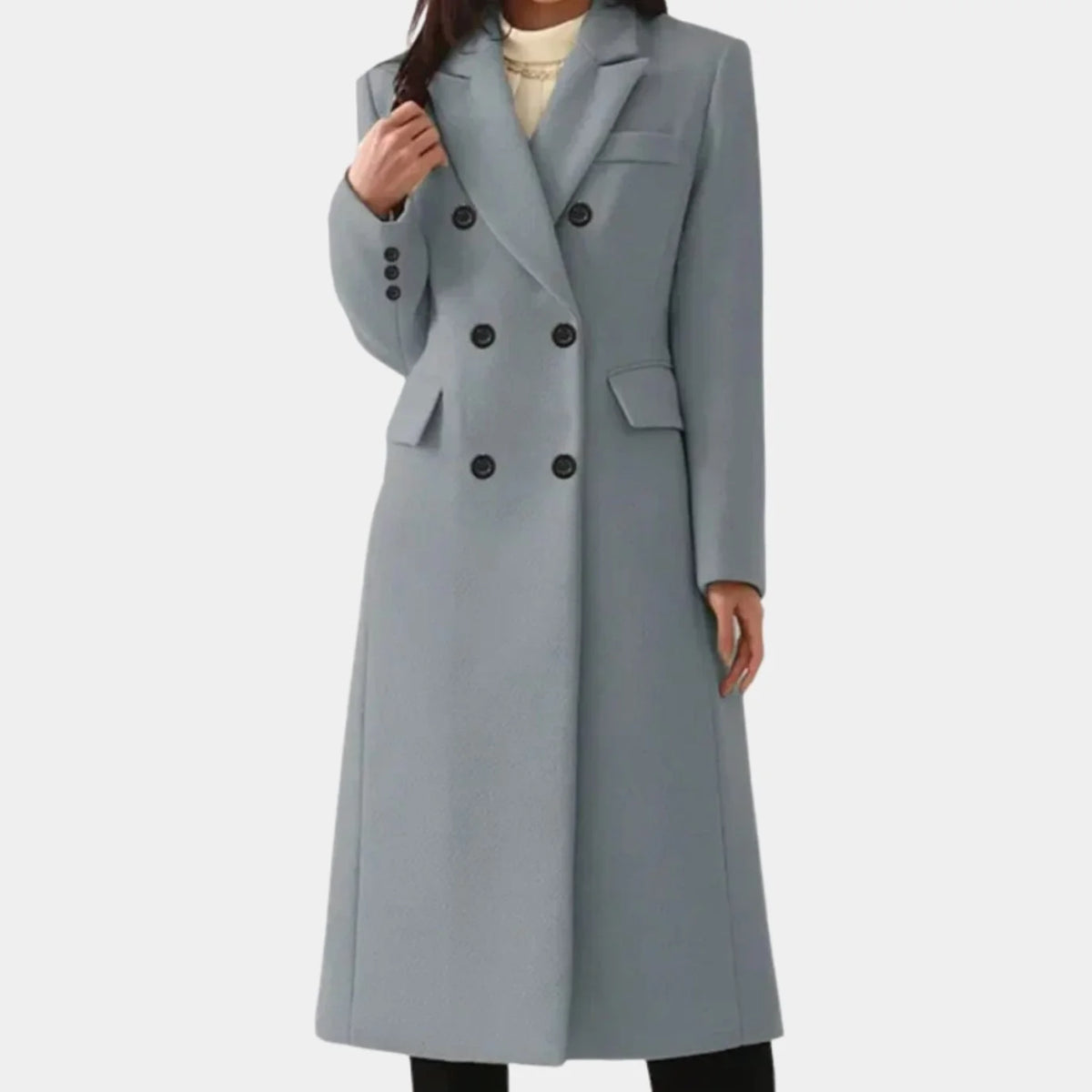 Women’s Double-Breasted Wool Coat Knee-Length Tailored Design 2