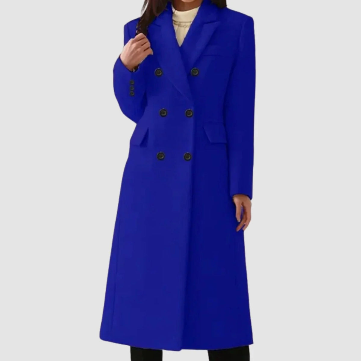 Women’s Double-Breasted Wool Coat Knee-Length Tailored Design 5