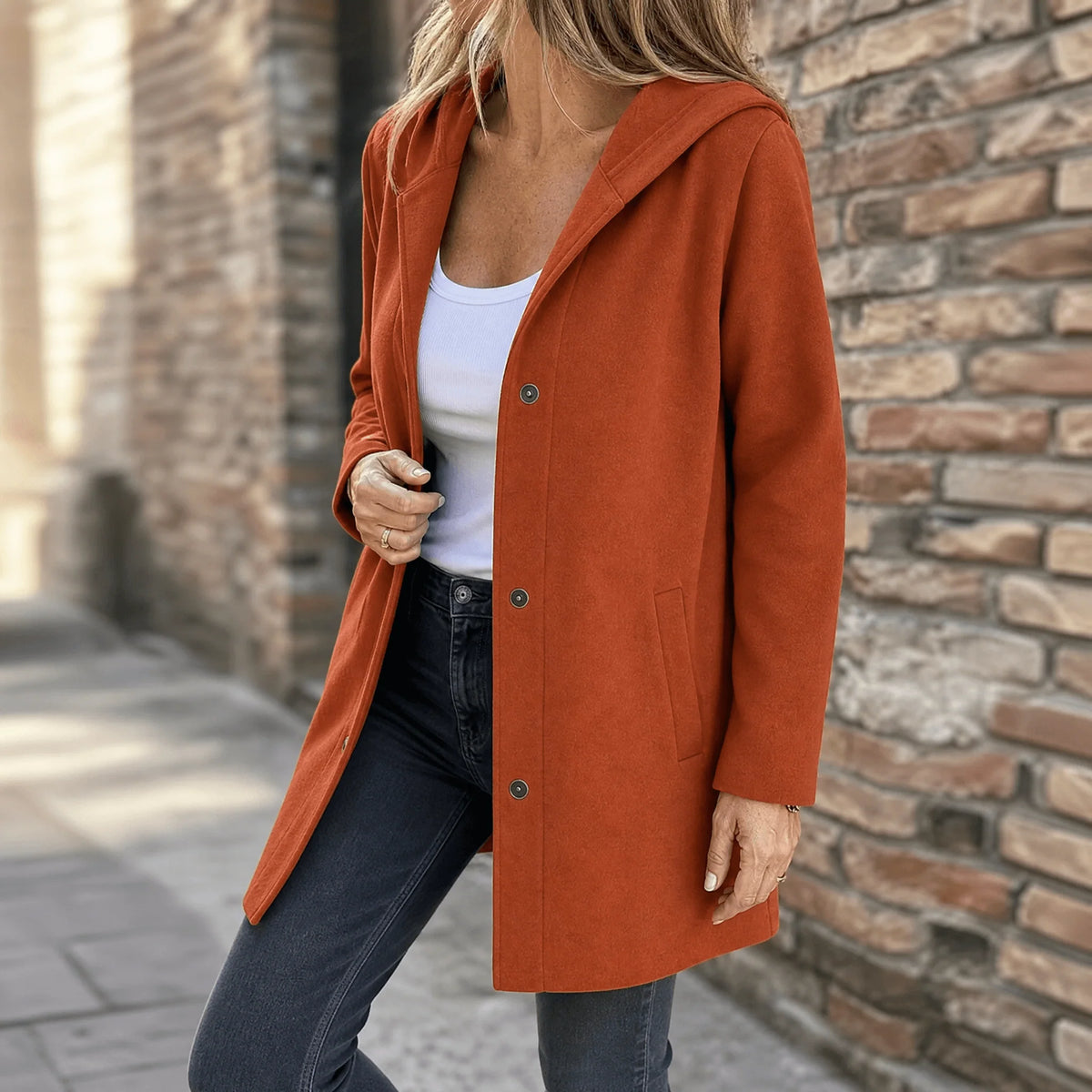 Women’s Hooded Cardigan Relaxed Mid-Length Knit Jacket 10