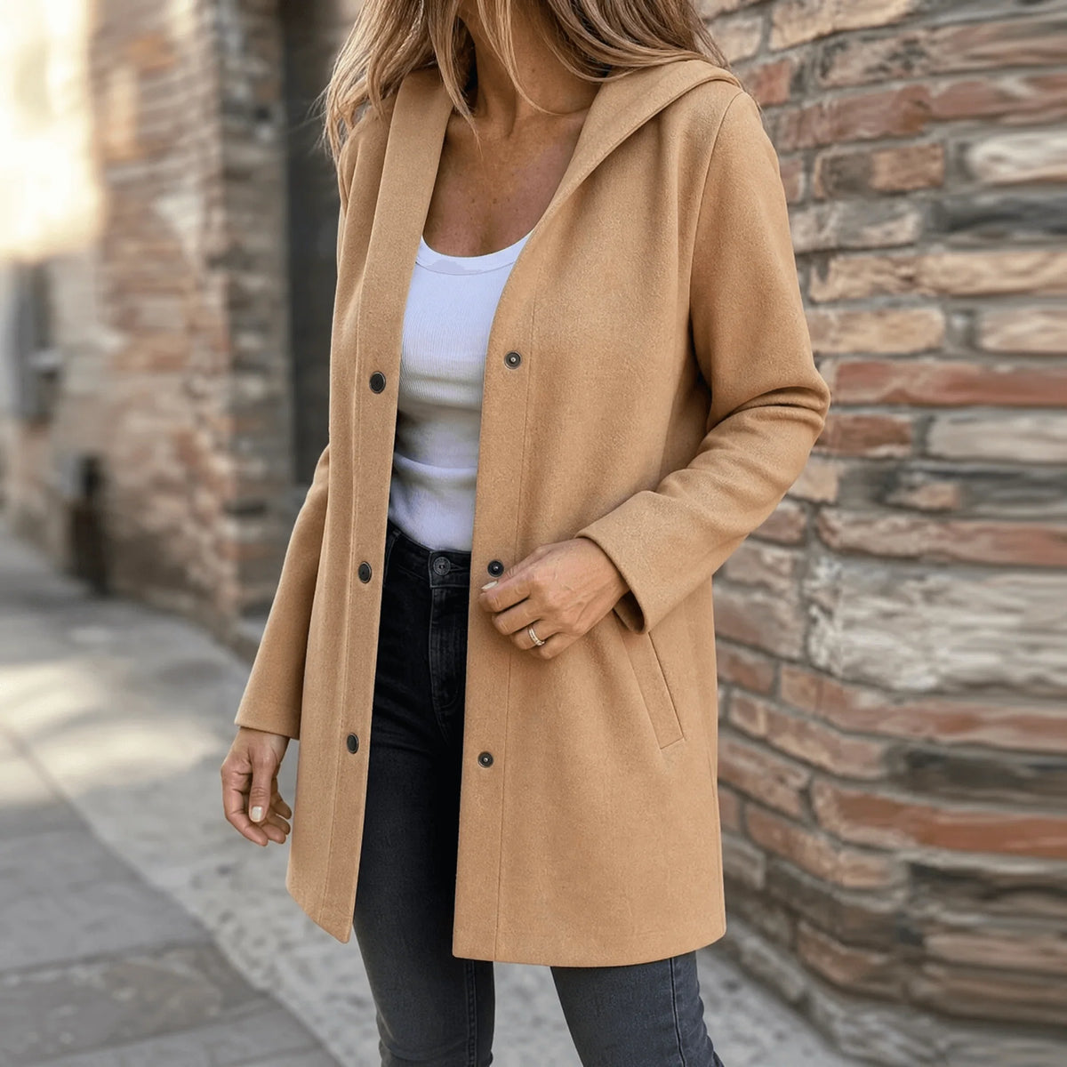 Women’s Hooded Cardigan Relaxed Mid-Length Knit Jacket 13