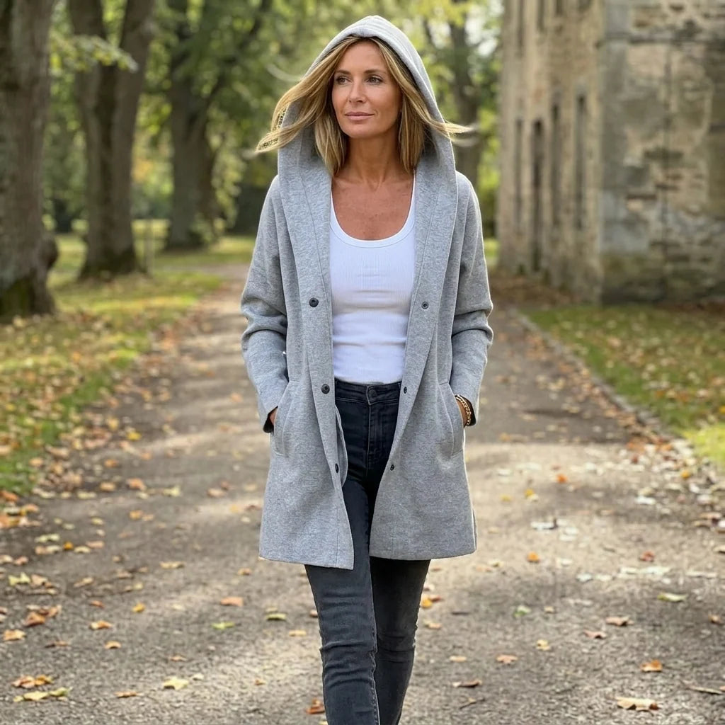 Women’s Hooded Cardigan Relaxed Mid-Length Knit Jacket 5