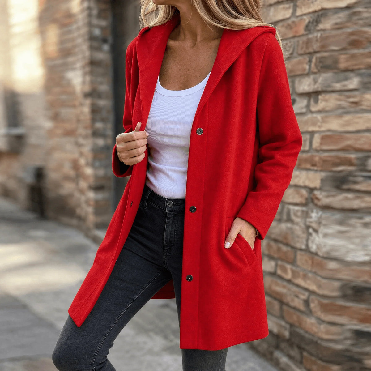 Women’s Hooded Cardigan Relaxed Mid-Length Knit Jacket 9