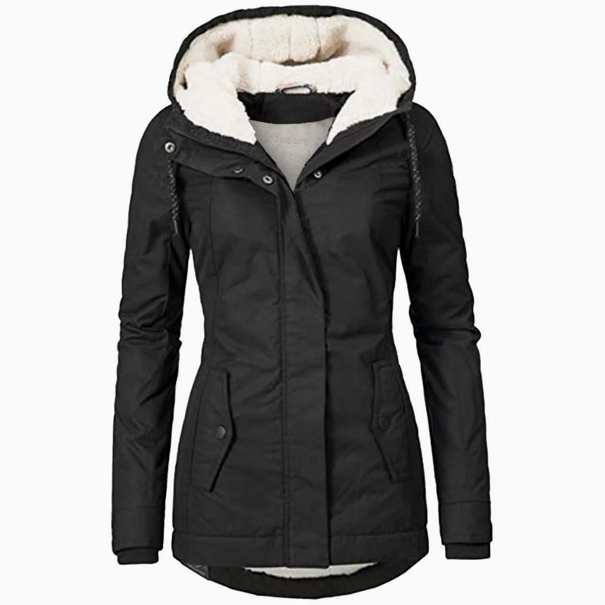 Women’s Hooded Fleece-Lined Parka Jacket Stylish Winter Outerwear 0