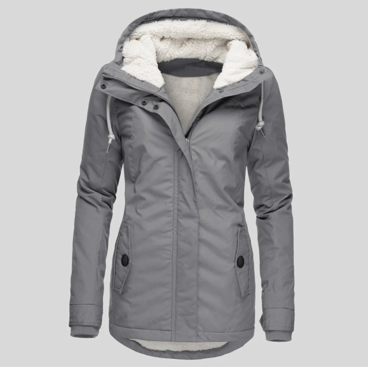 Women’s Hooded Fleece-Lined Parka Jacket Stylish Winter Outerwear 3