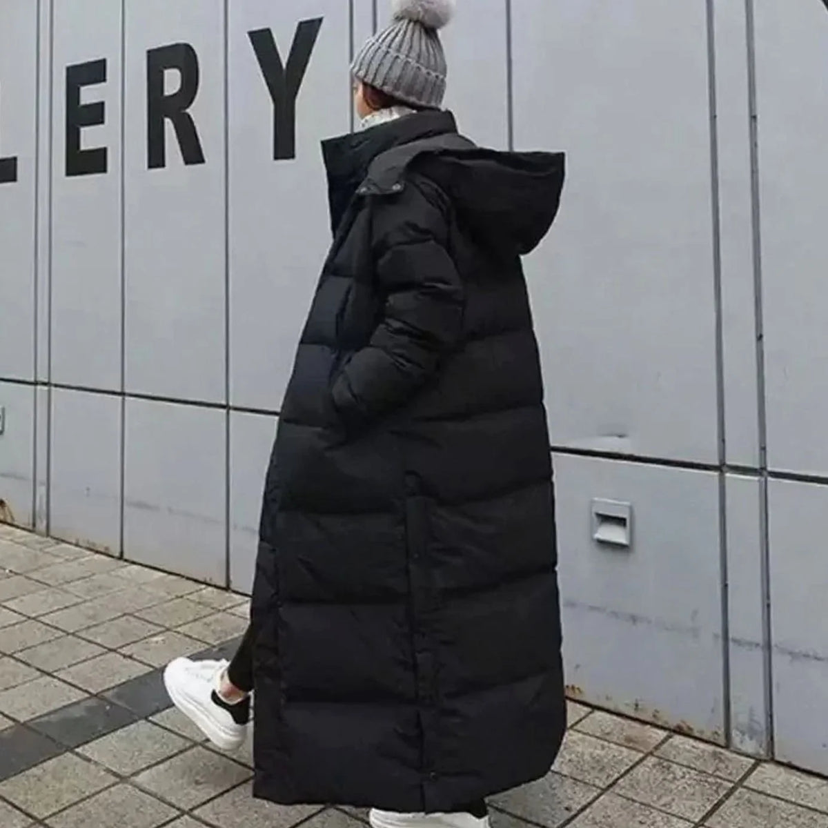 Women’s Maxi-Length Hooded Puffer Coat Quilted Warmth 5