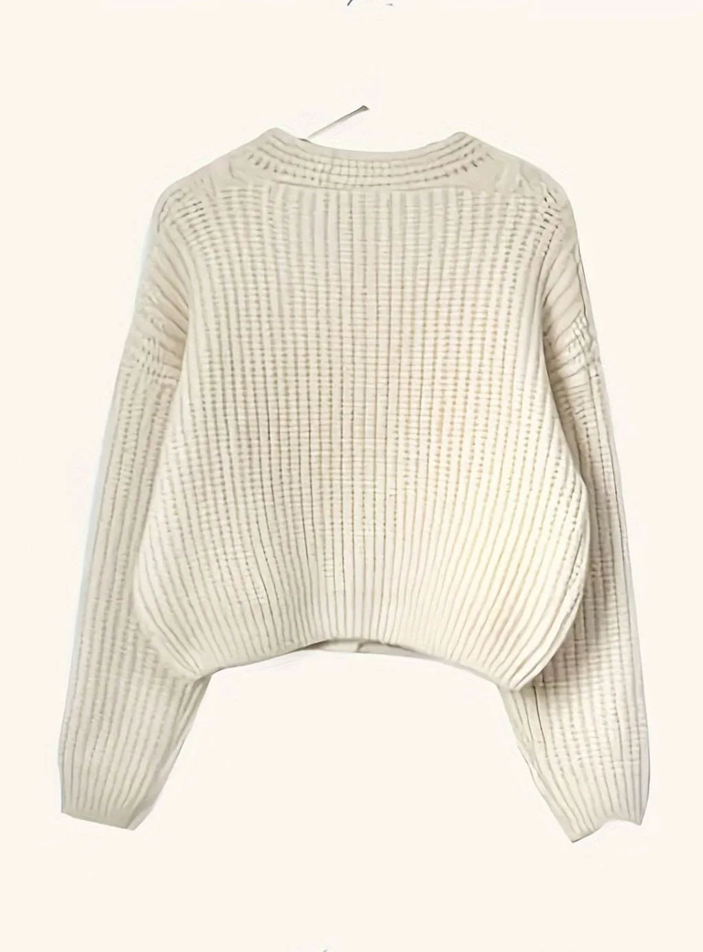 Women’s Oversized Cable-Knit Cardigan Button-Front Design 1