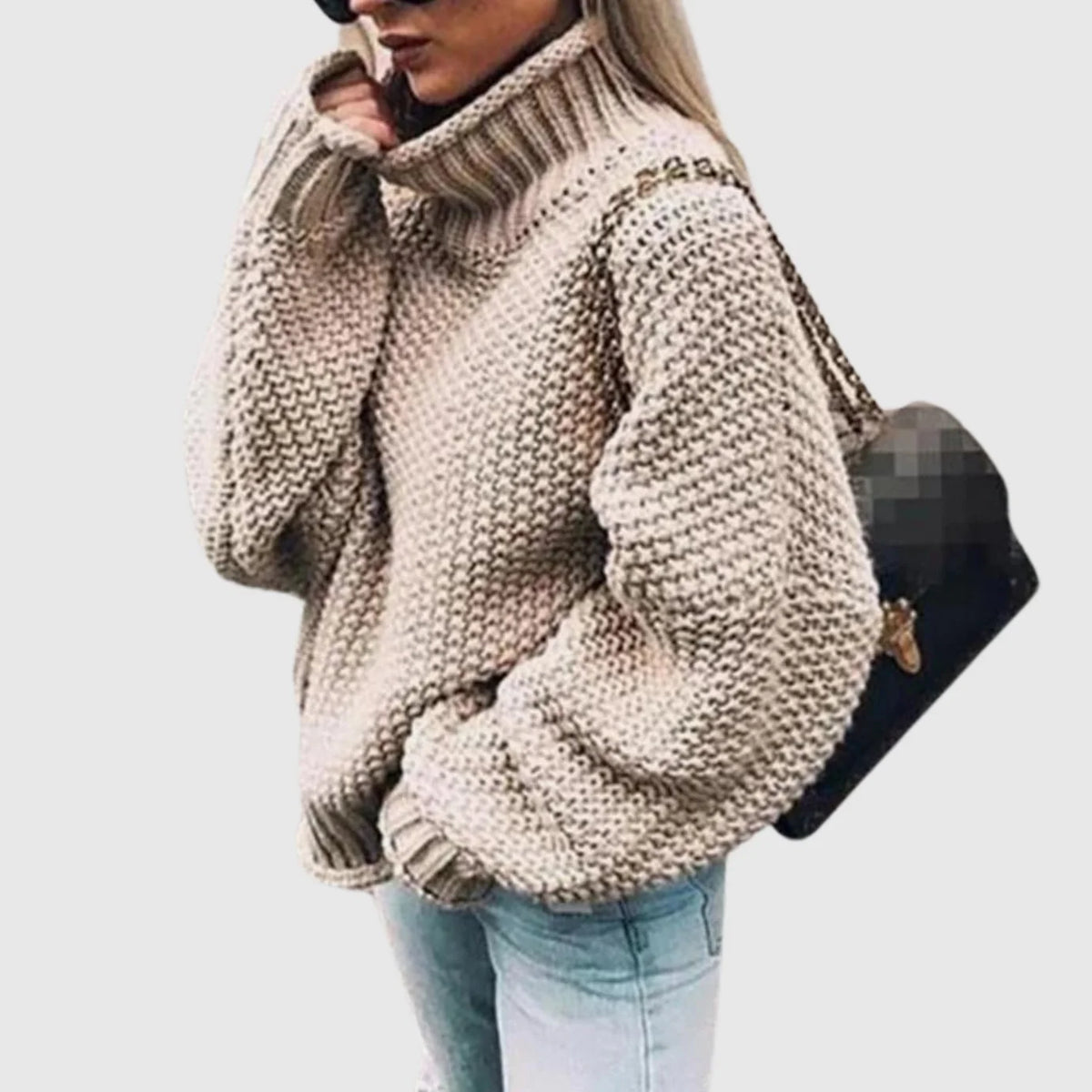 Women’s Oversized Chunky Turtleneck Knit Sweater Relaxed Fit 1