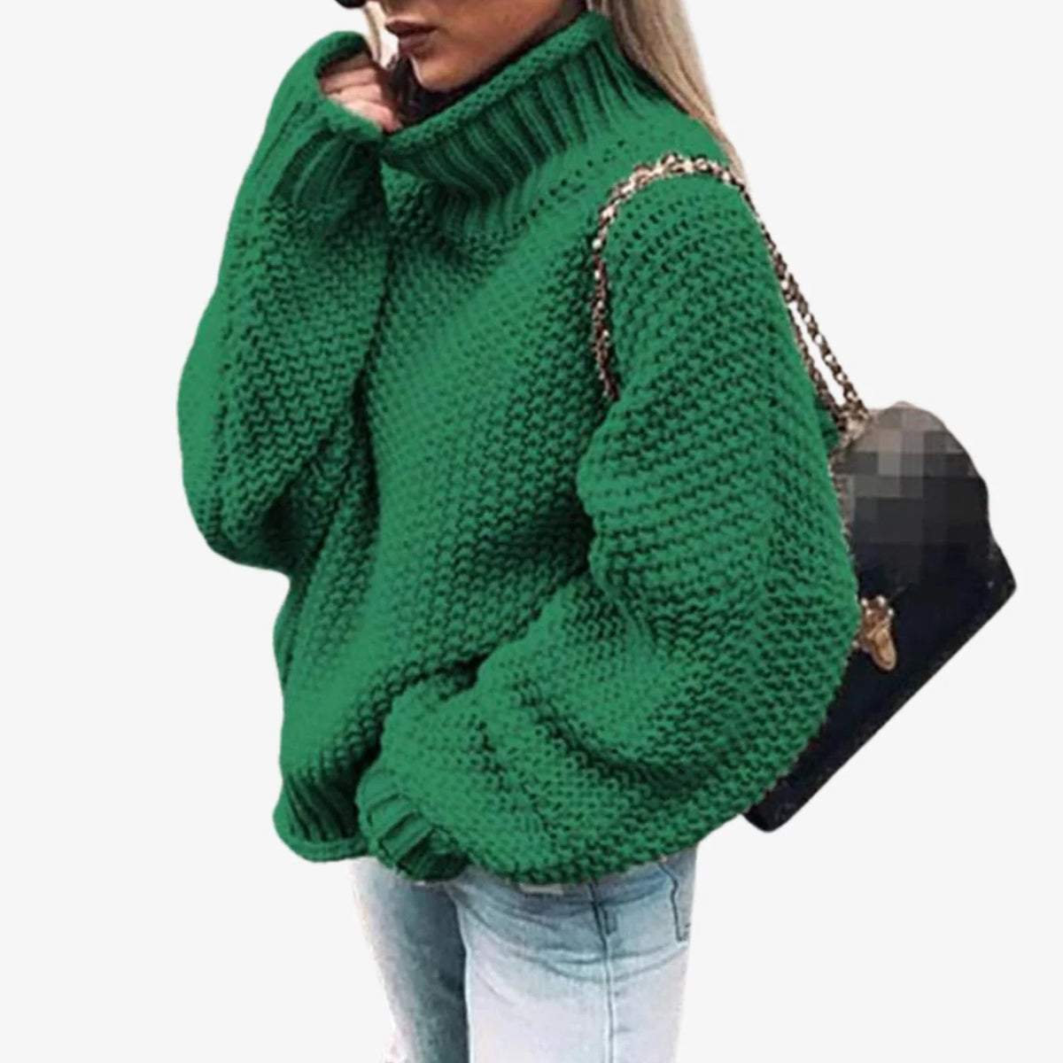 Women’s Oversized Chunky Turtleneck Knit Sweater Relaxed Fit 3
