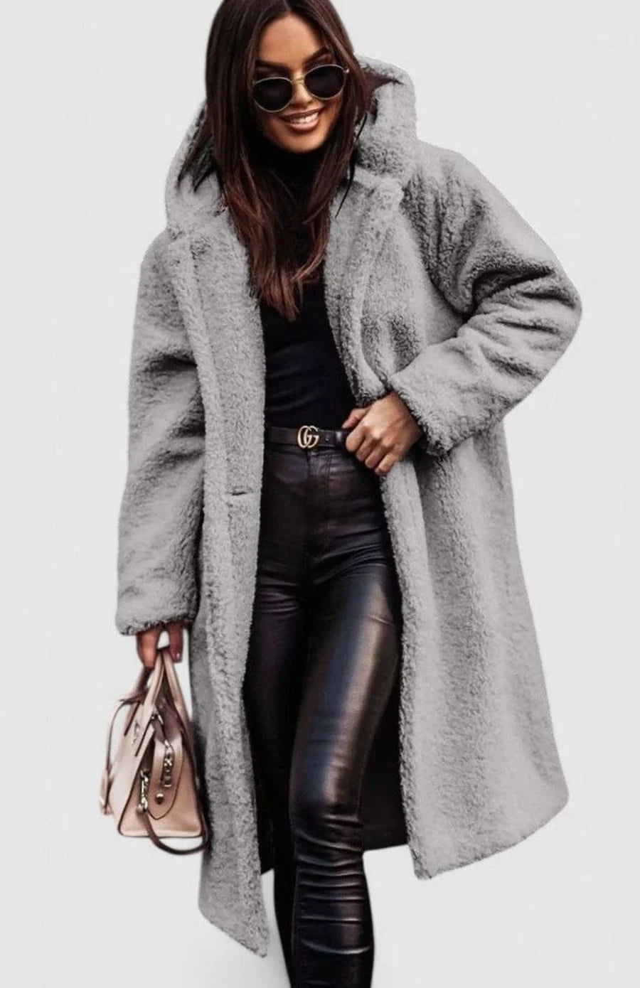 Women’s Oversized Long Faux Fur Winter Coat Elegant Teddy Style 2