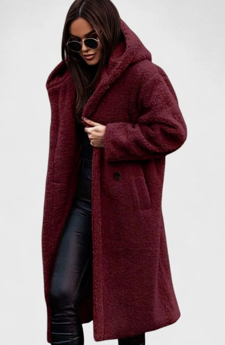 Women’s Oversized Long Faux Fur Winter Coat Elegant Teddy Style 3