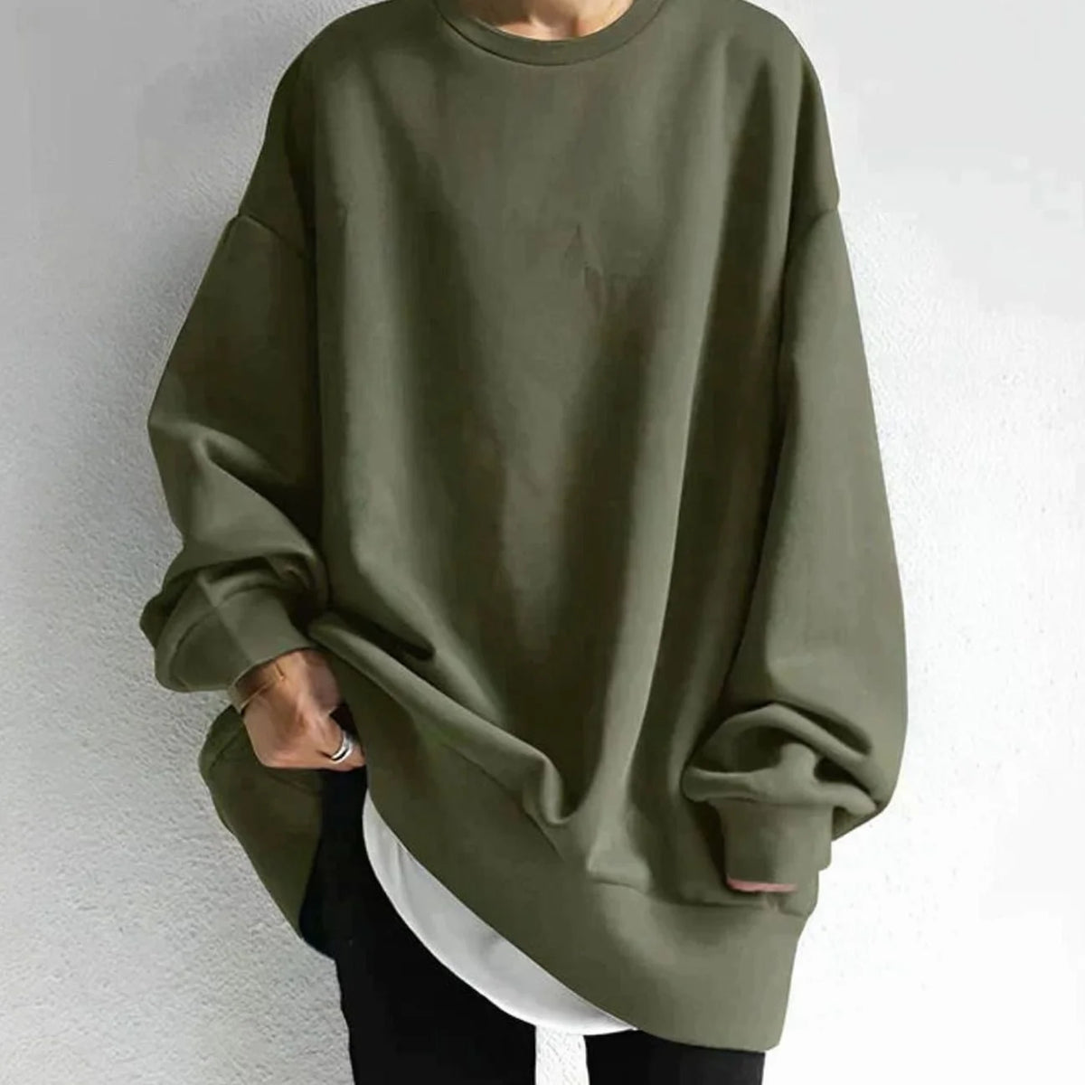 Women’s Oversized Sweater Relaxed Tunic Crewneck Style 2