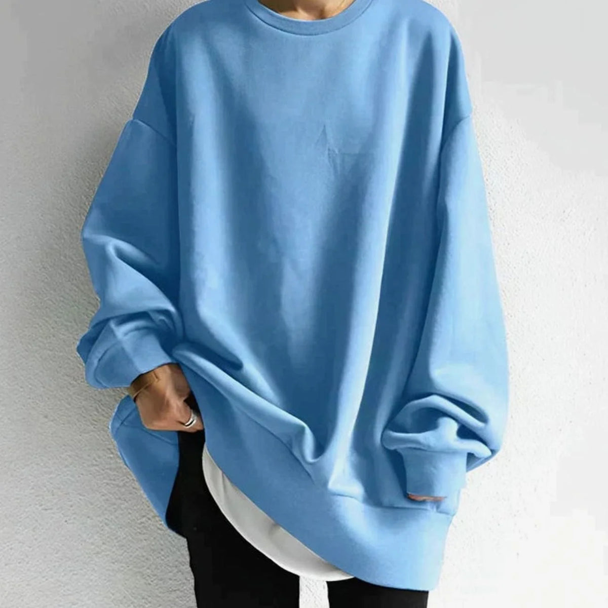 Women’s Oversized Sweater Relaxed Tunic Crewneck Style 4