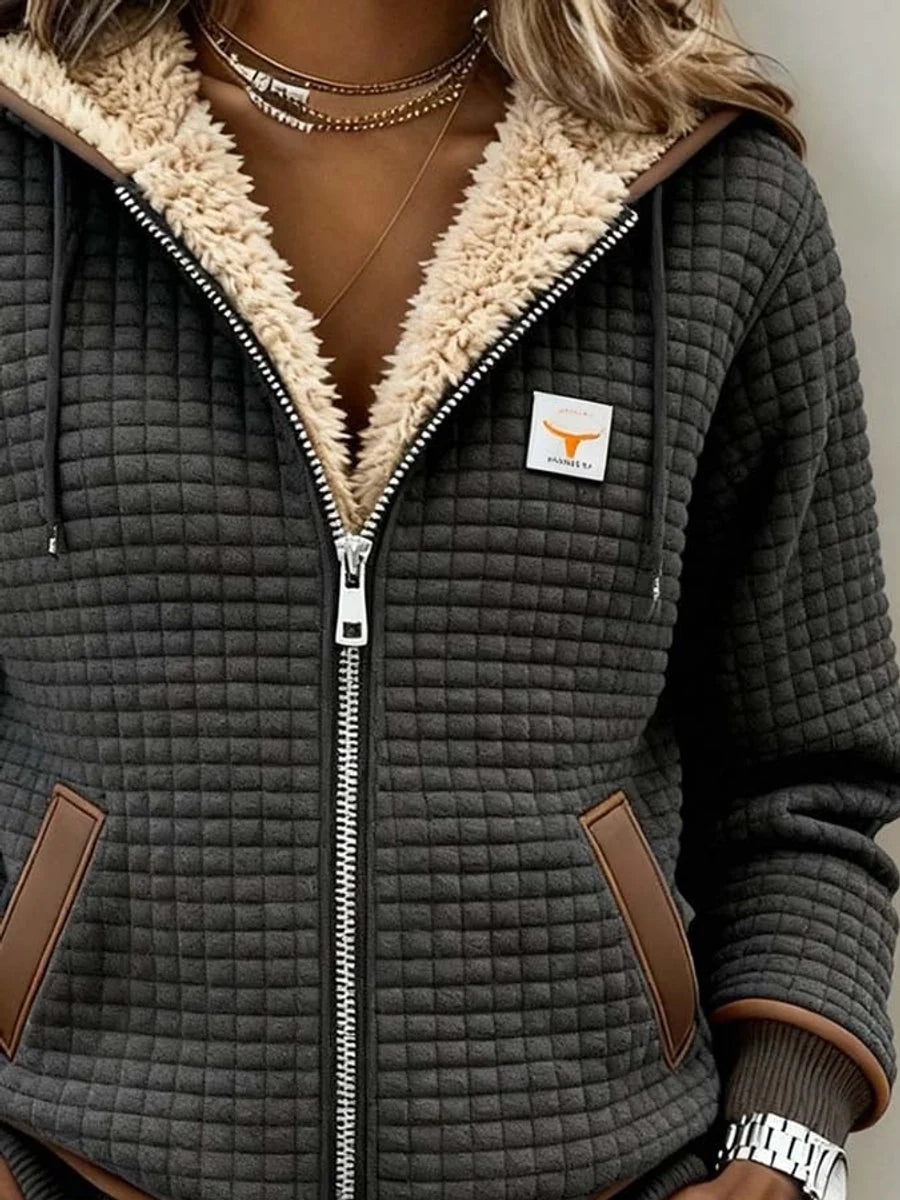 Women’s Quilted Jacket Sherpa-Lined Hooded Winter Coat 1