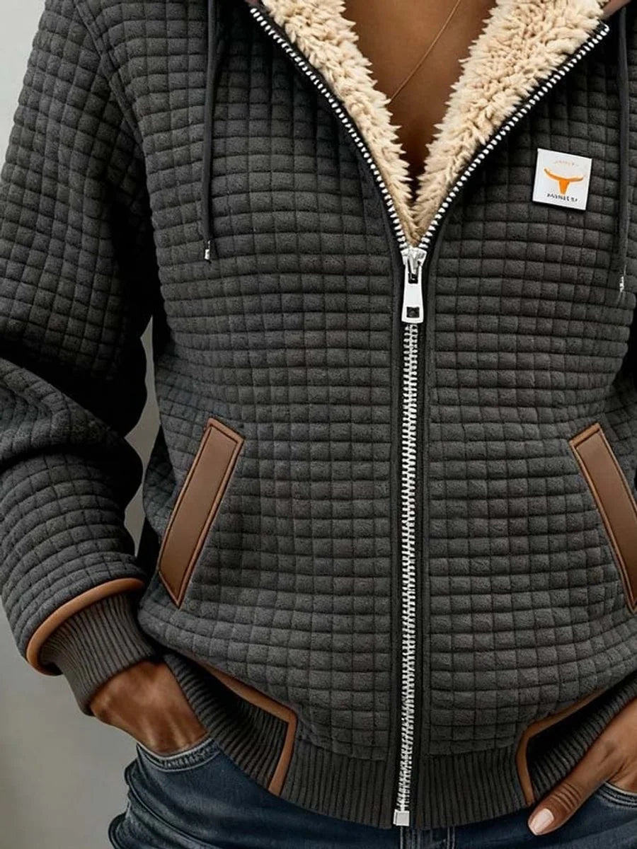 Women’s Quilted Jacket Sherpa-Lined Hooded Winter Coat 2