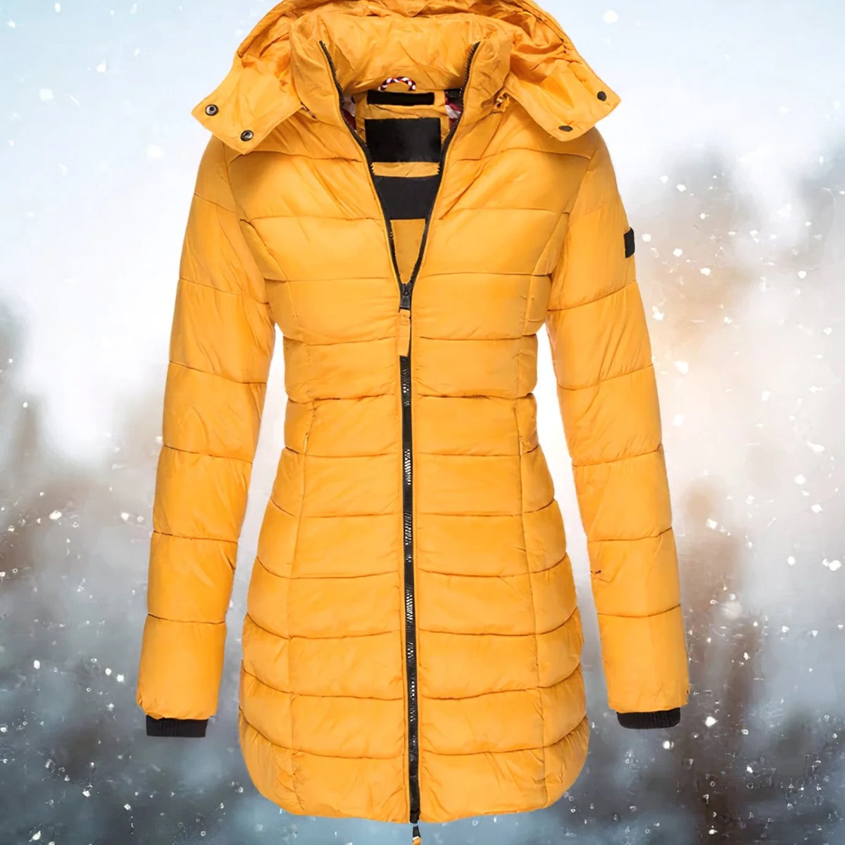 Women’s Quilted Puffer Jacket Long Hooded Coat for Winter 1