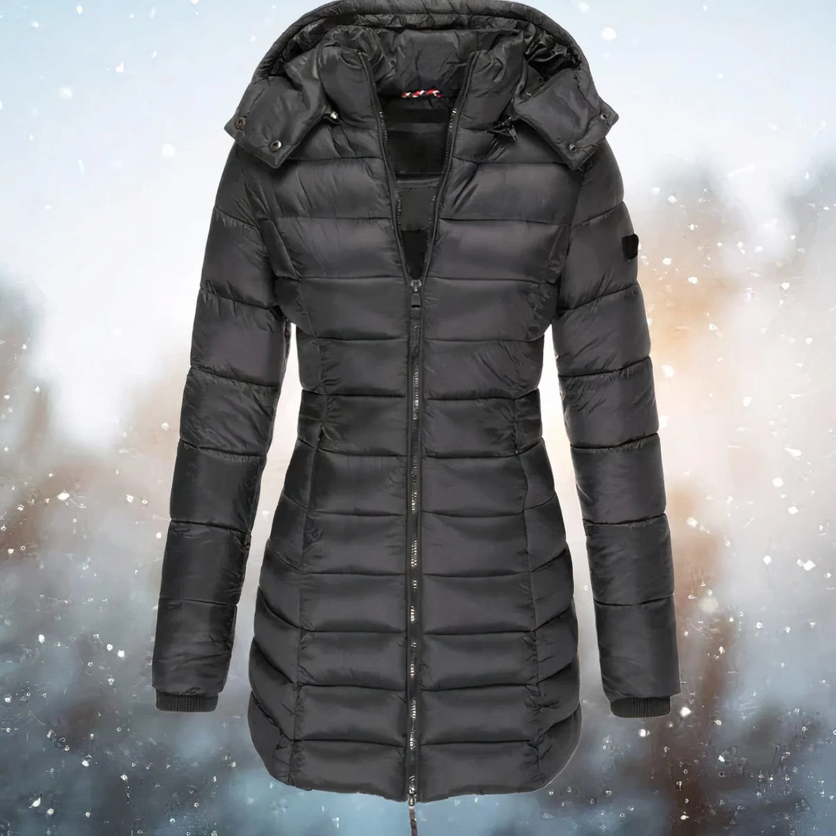 Women’s Quilted Puffer Jacket Long Hooded Coat for Winter 3