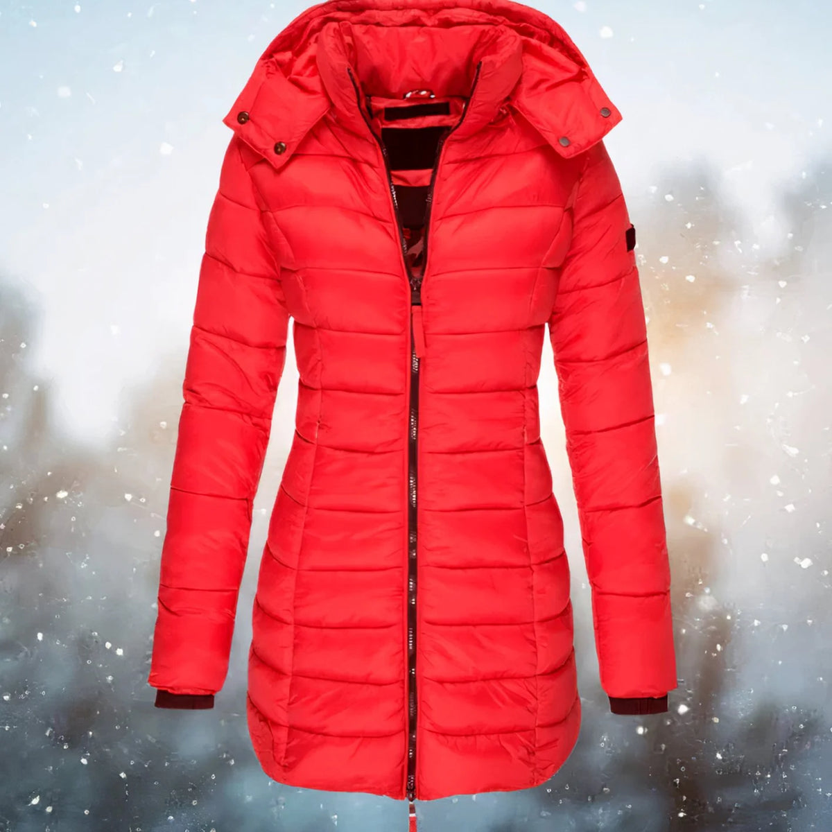 Women’s Quilted Puffer Jacket Long Hooded Coat for Winter 4