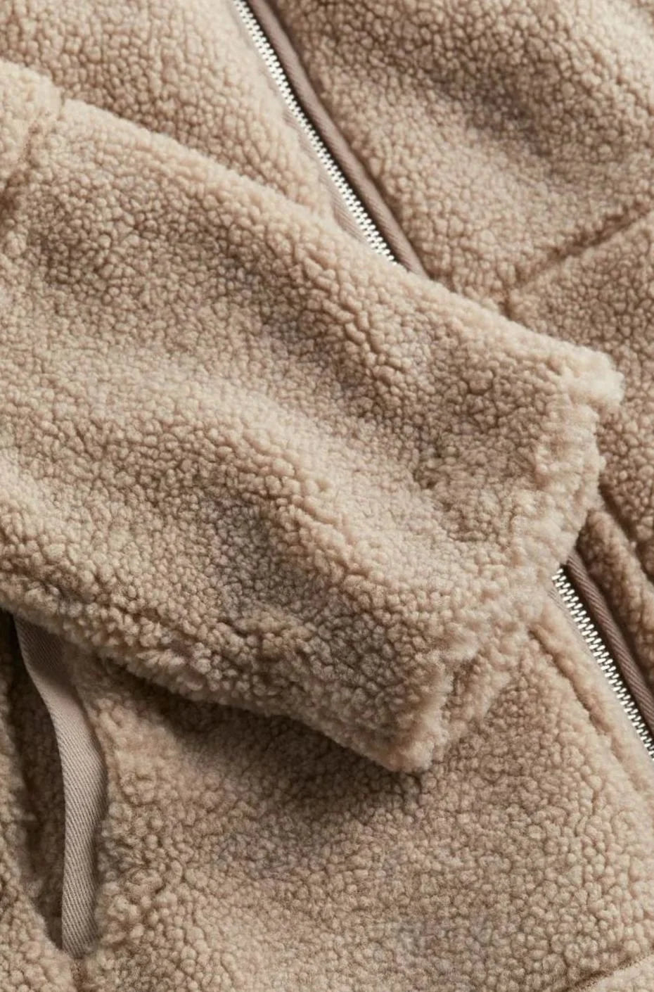 Women’s Relaxed-Fit Teddy Fleece Jacket High Neck Zip-Up Style 4