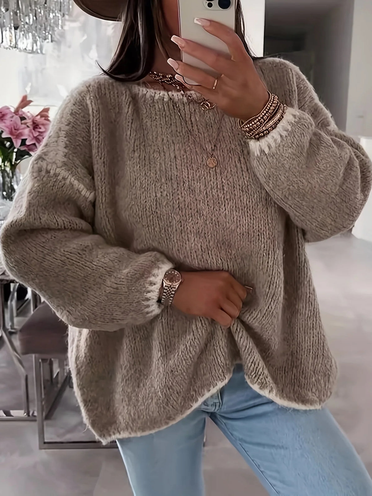 Women’s Relaxed Boat Neck Sweater Soft Comfortable Fit 1
