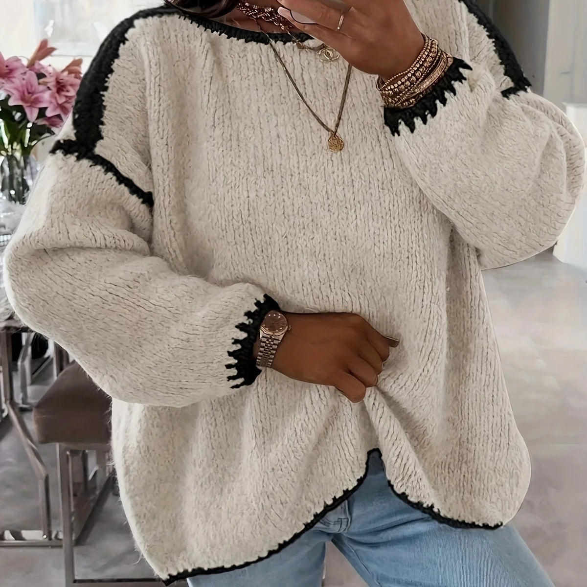 Women’s Relaxed Boat Neck Sweater Soft Comfortable Fit 4
