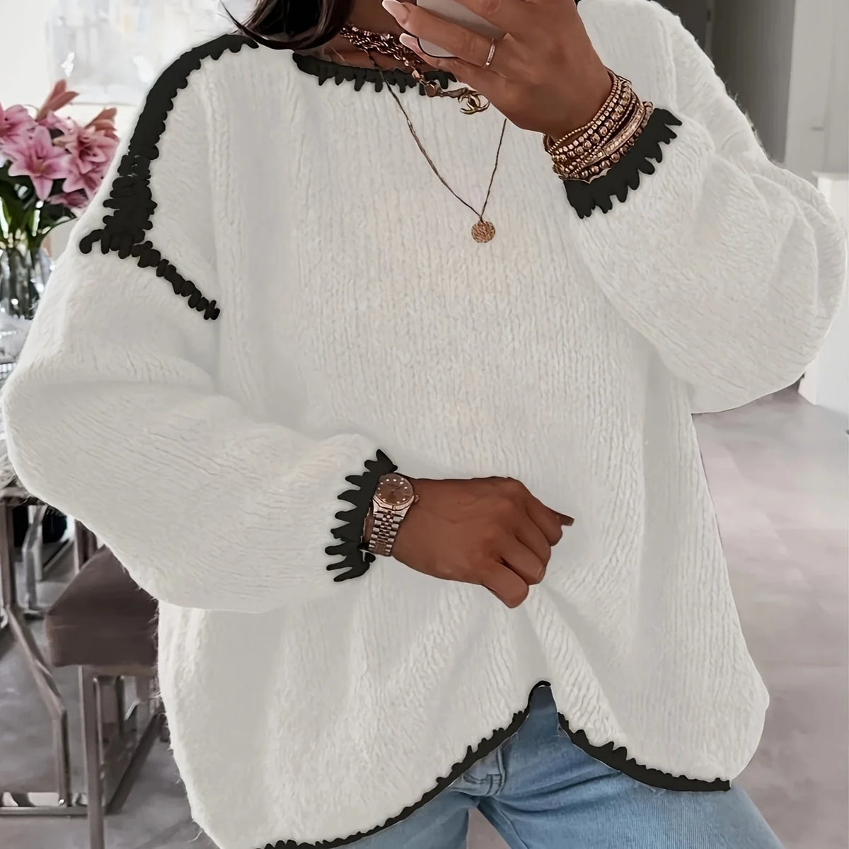 Women’s Relaxed Boat Neck Sweater Soft Comfortable Fit 8