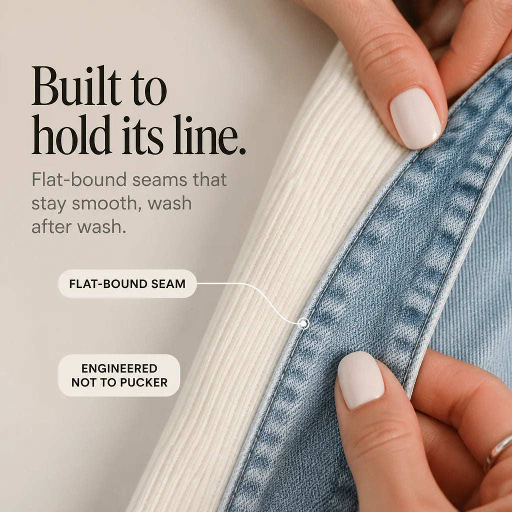 Women’s Ribbed Knit Coat with Denim Panel Detailing 4