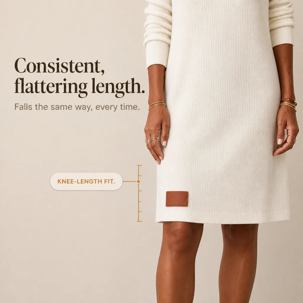 Women’s Ribbed Knit Sweater Dress Relaxed Fit with Cowl Neck 8