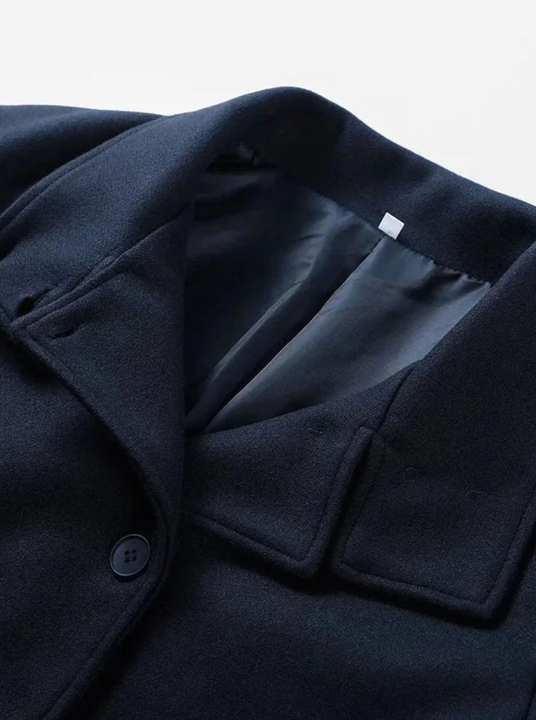 Women’s Short Wool-Blend Coat High-Collar Button-Up Design 5