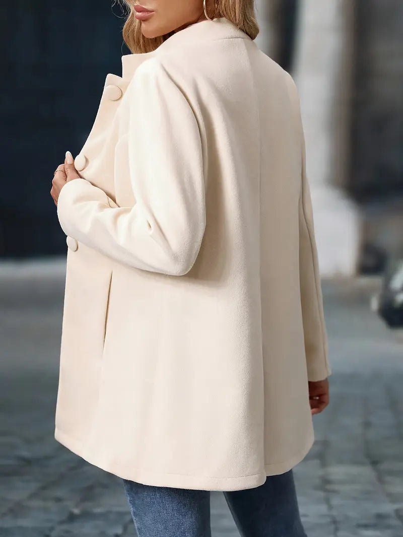 Women’s Stand-Collar Button Coat Tailored Elegant Design 6