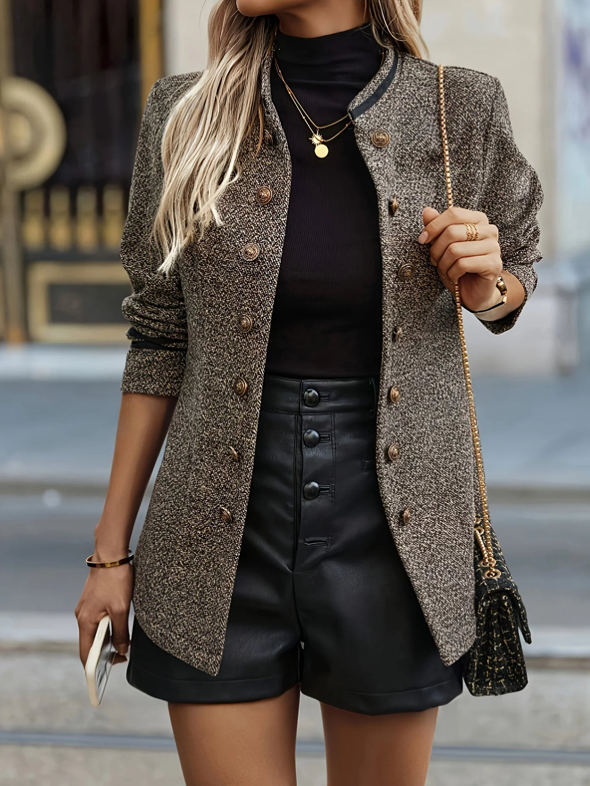 Women’s Tailored Jacket Elegant Button-Front Design 2