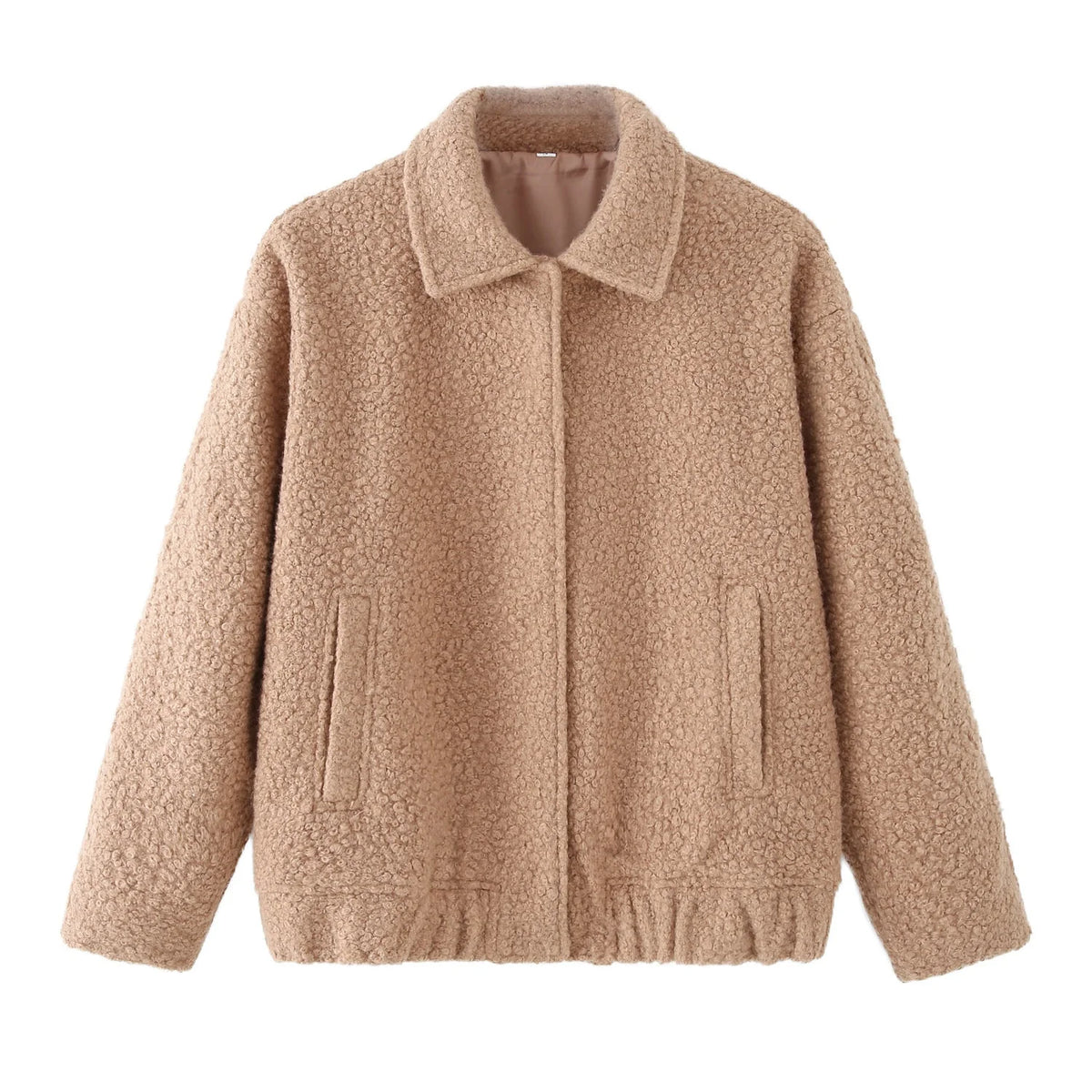 Women’s Teddy Jacket Soft Fleece with Side Pockets and Classic Collar 0